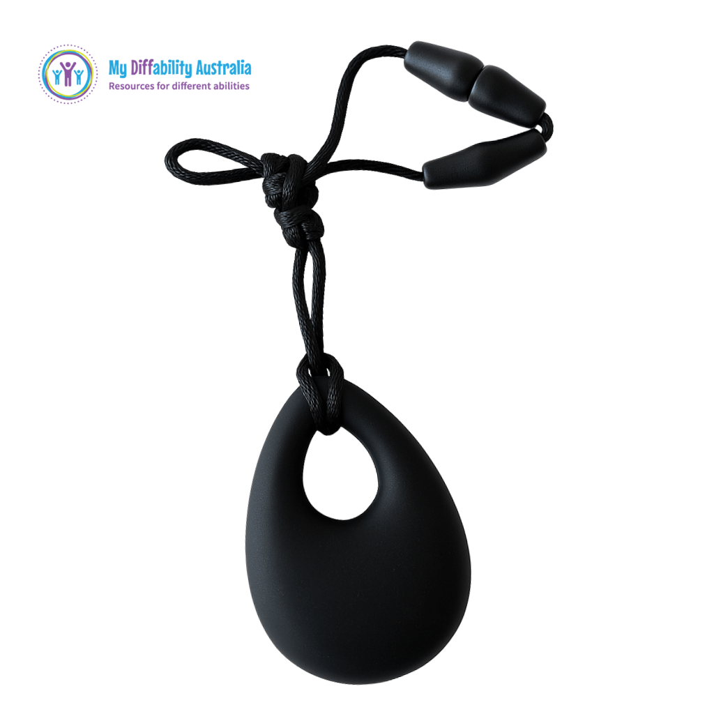 Black Tear Drop Necklace Fidget