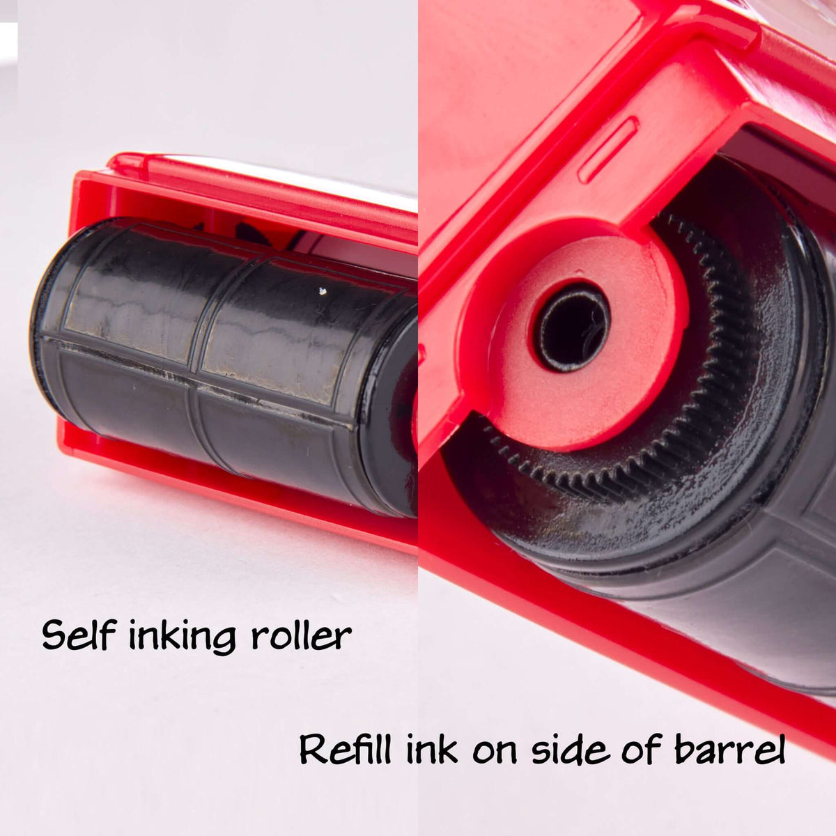 Self Inking Roller Refill Ink on side of barrel