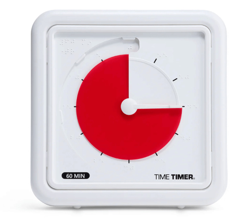 Time Timer Braille 8 with red disk