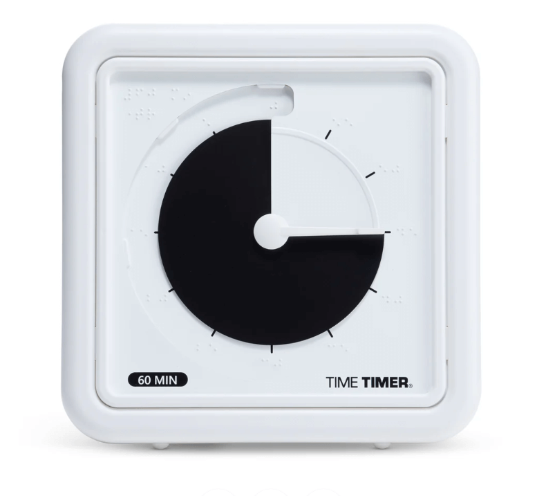 Time Timer Braille 8 with black disk