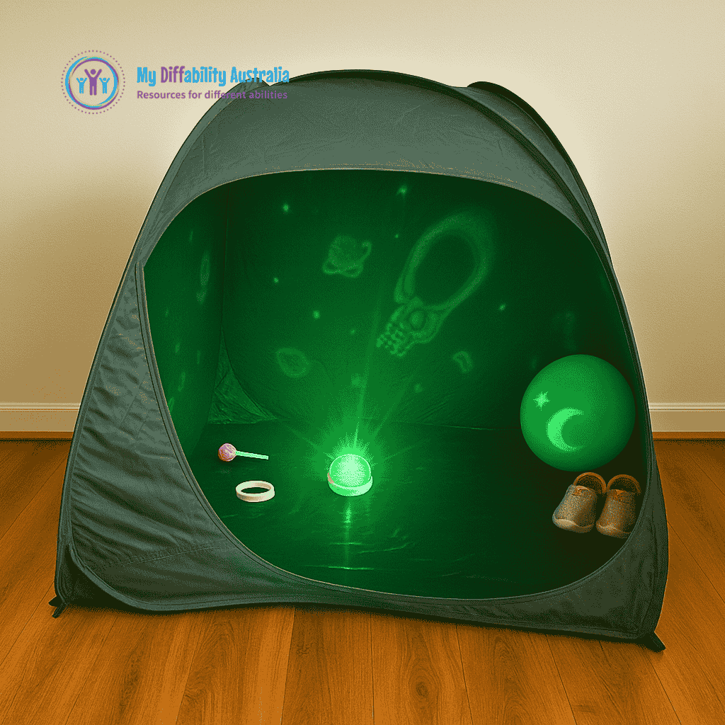 rotating star projector inside breakout space