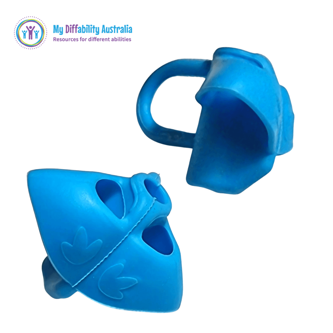3 Finger Grip Front And Side View Blue