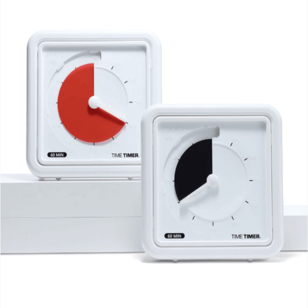 2 Different Colours of Time Timer Braille 8