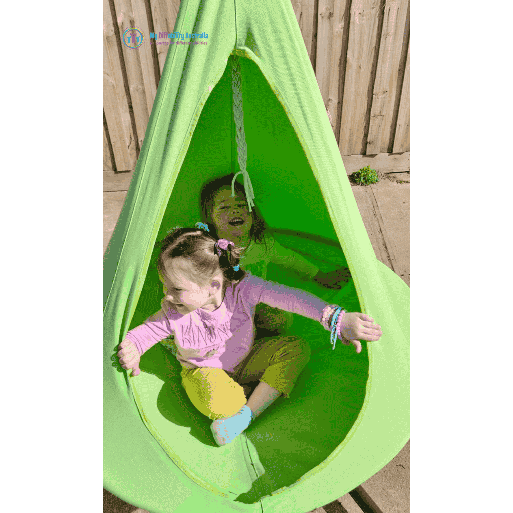 2 Kids Seating Inside the Pod Swing
