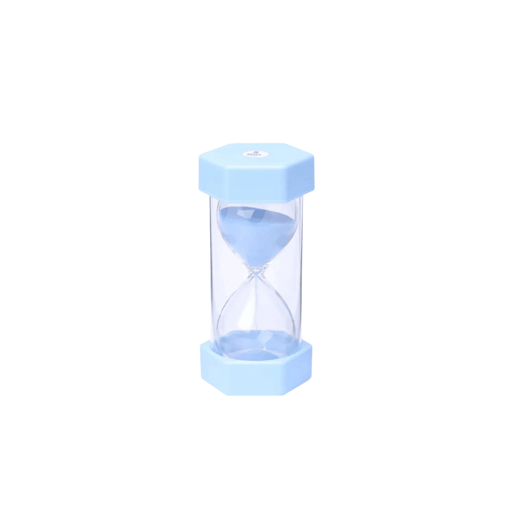 2 minute hourglass timer sky blue
