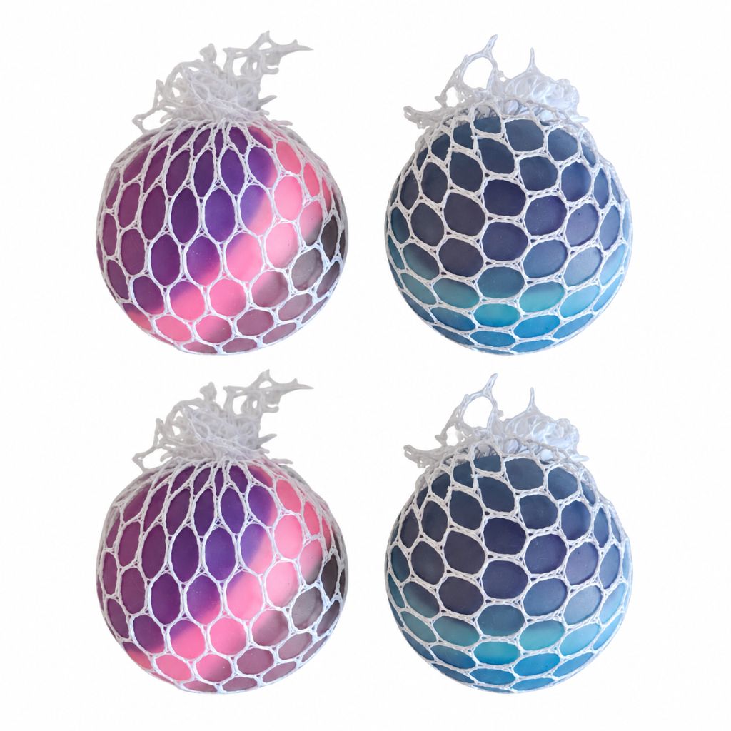 4 Pack Colour Changing Mesh Stress Ball Squishy