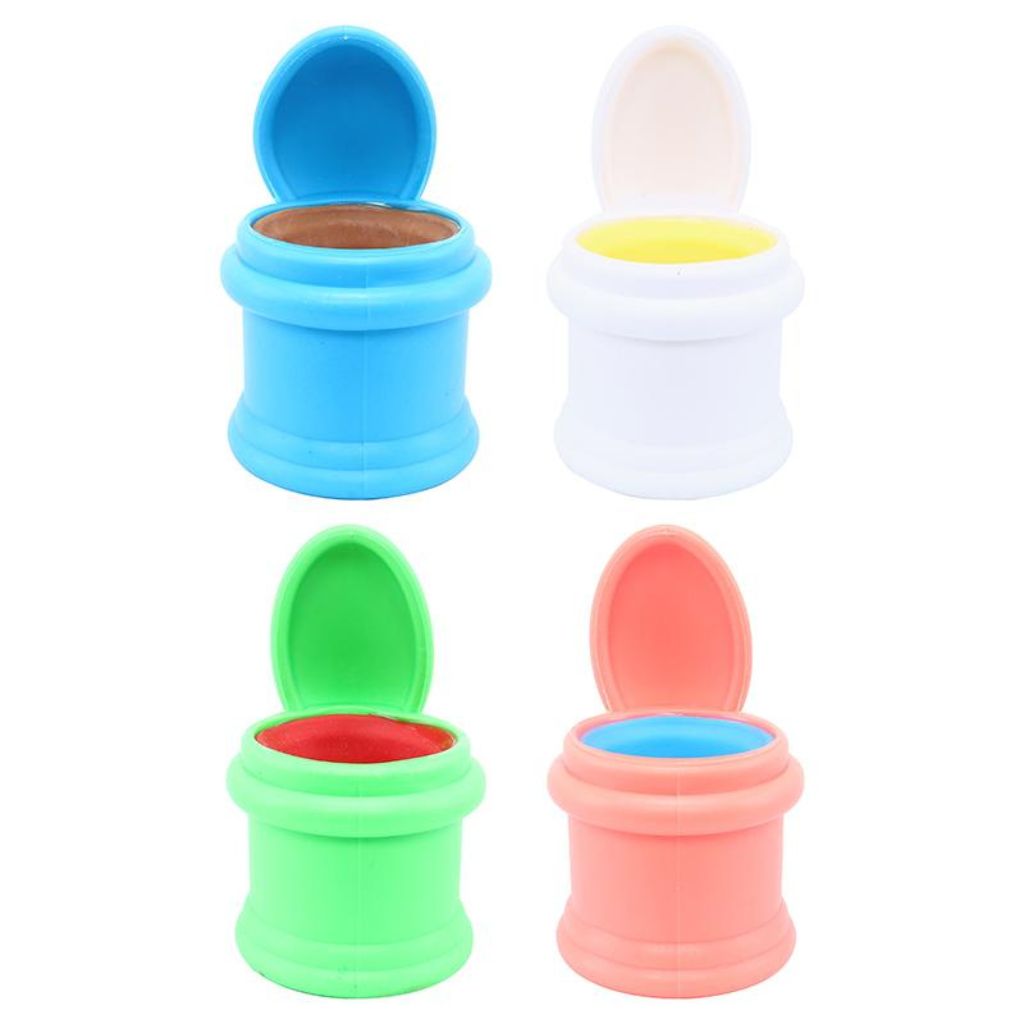 4 different colours of Squishy Squeeze Poop Series Toilet Pop Up