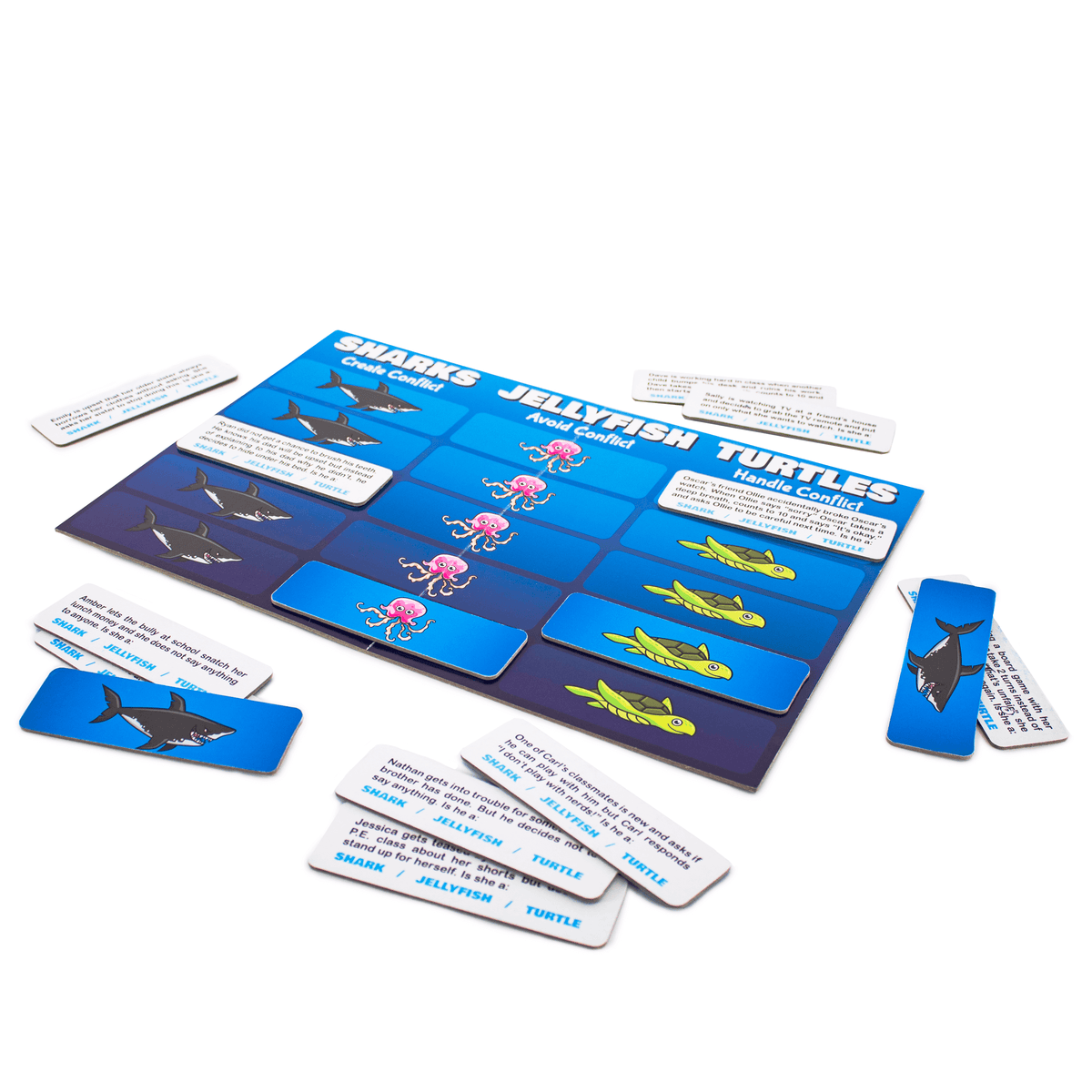 6 Conflict &amp; Resolution Games Showing Sharks Jellyfish Turtles