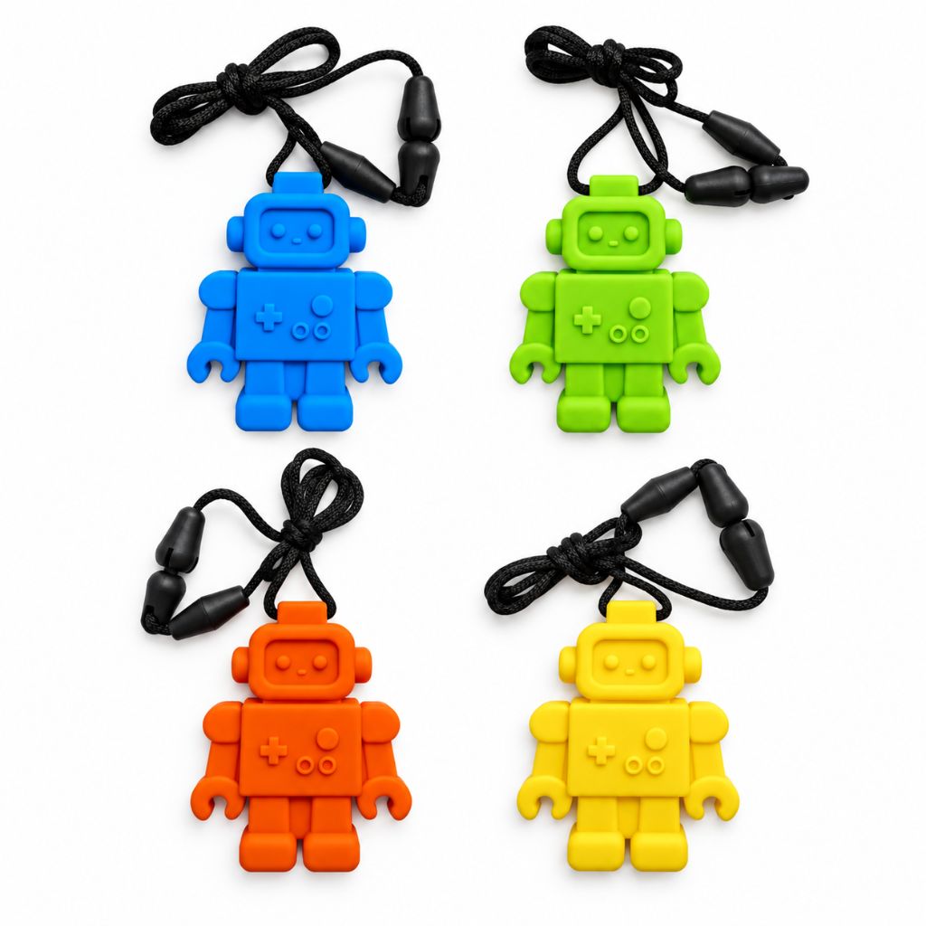 All Colours of Robot Sensory Chew Necklace