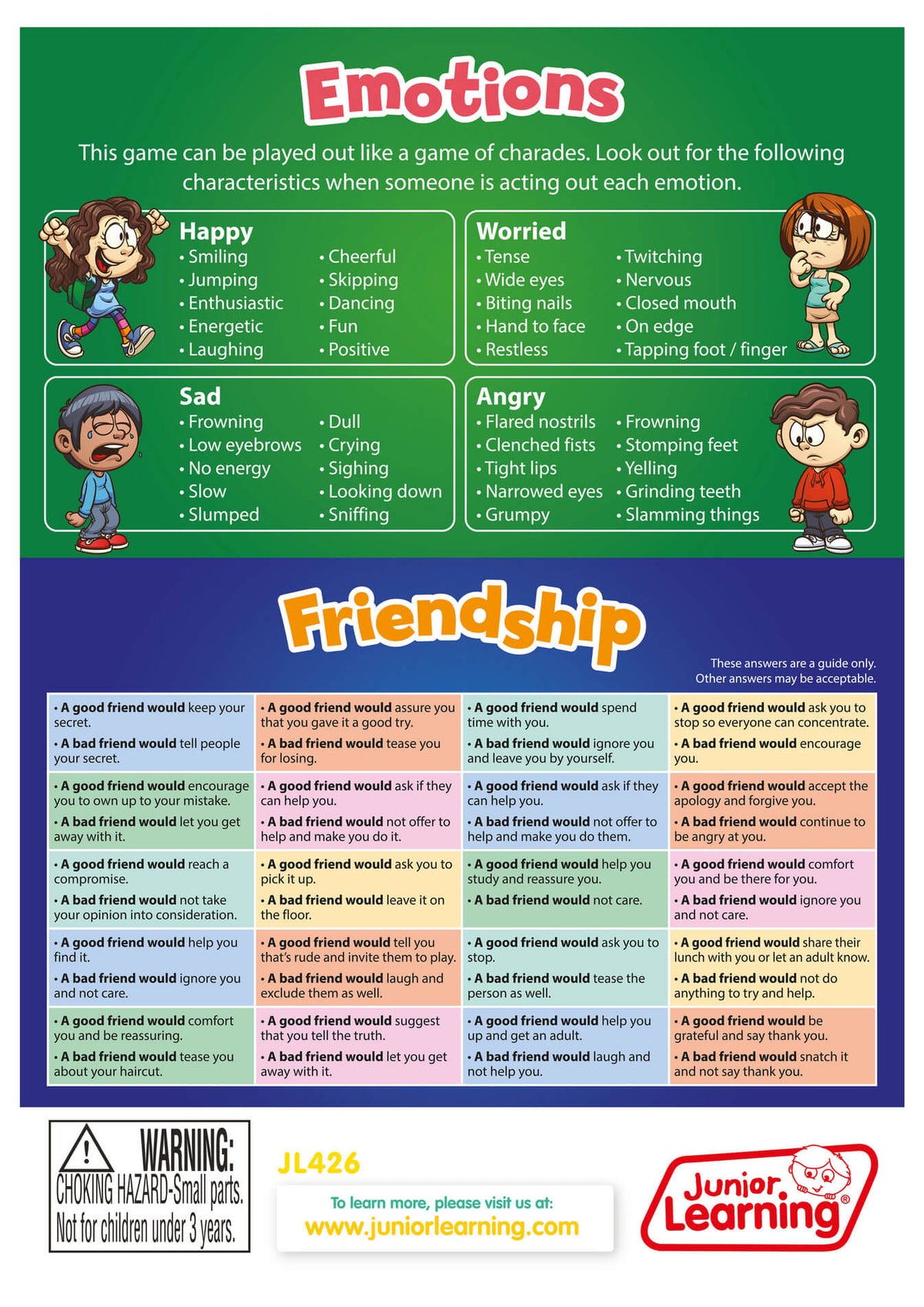 Answer Guide Emotions Friendships