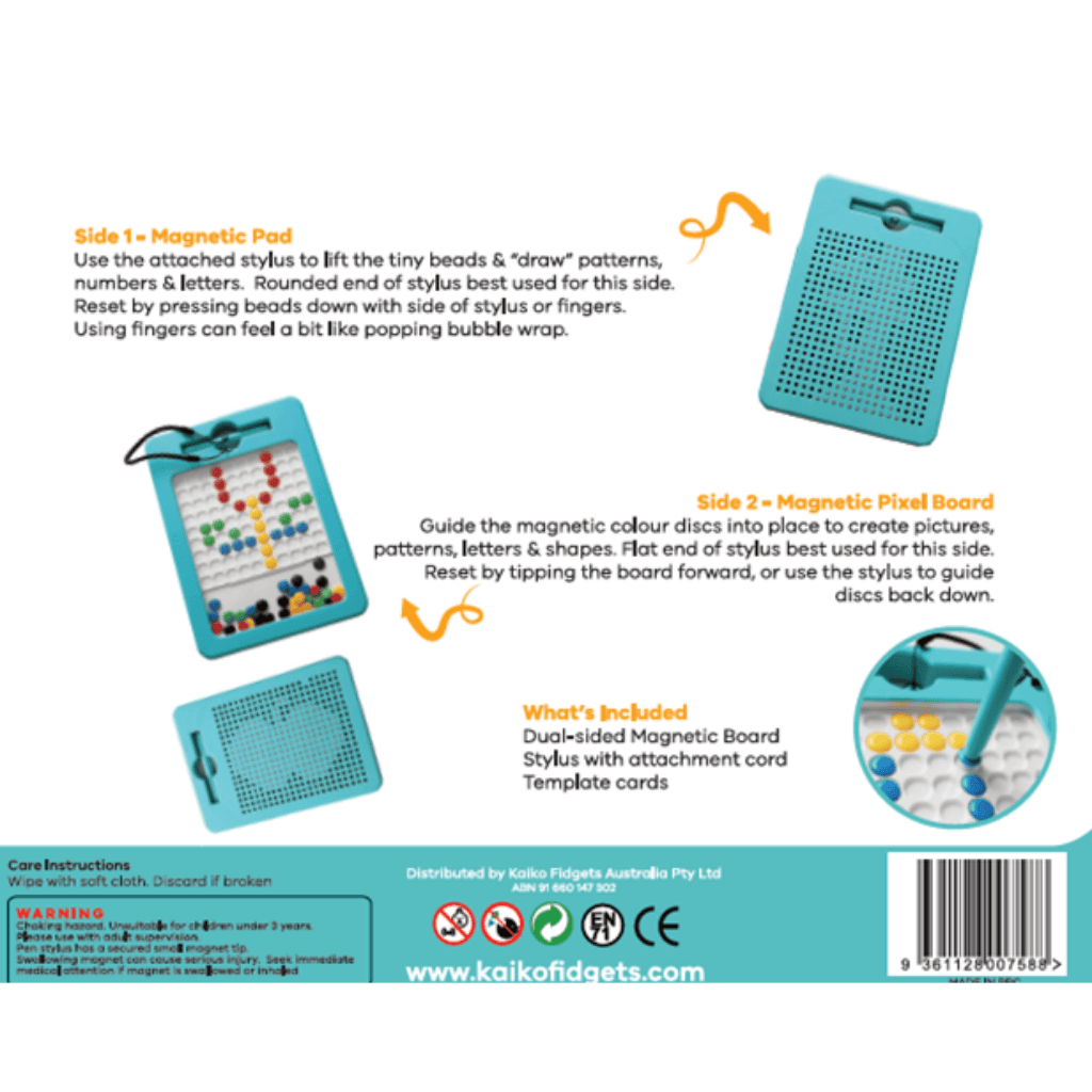 Back Packaging of 2 in 1 Magnetic Board 2 Sided Magnetic Drawing Pixel Board