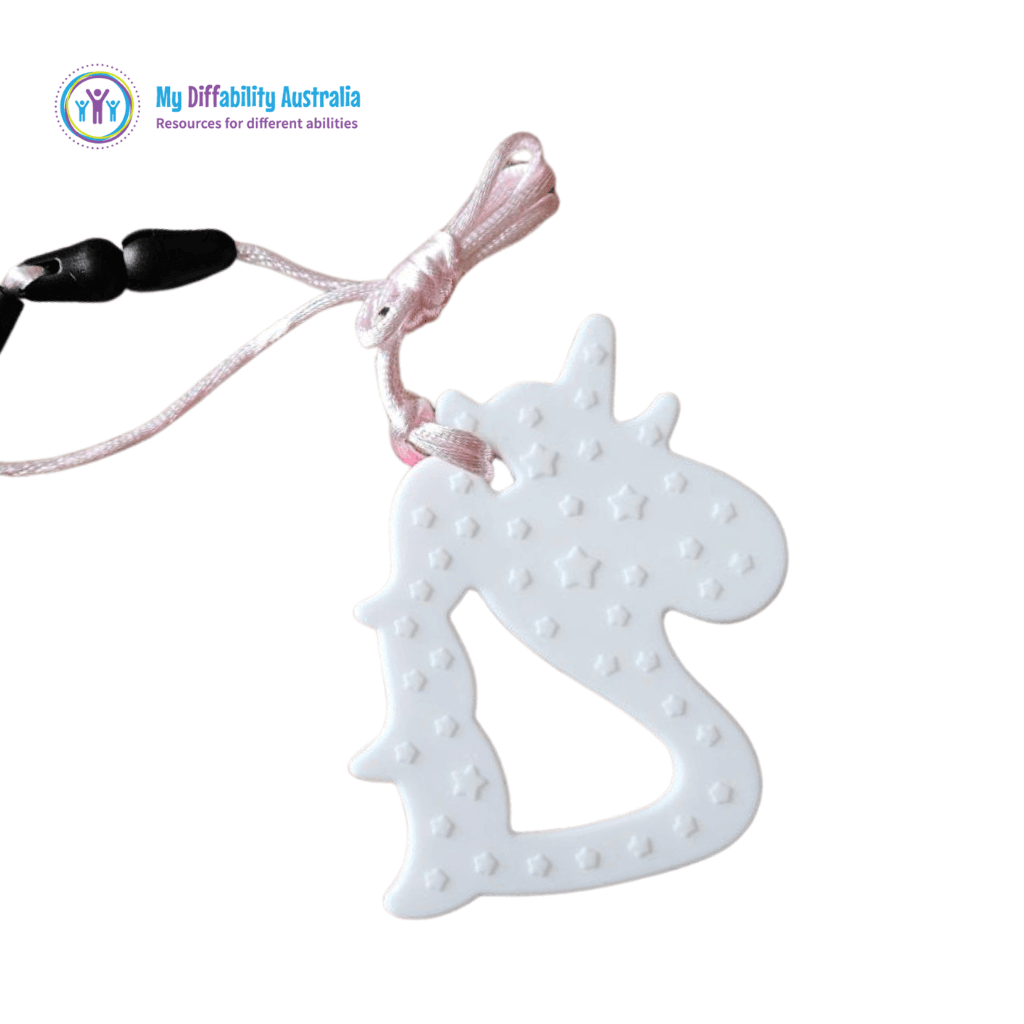 Back of Unicorn Chew Necklace