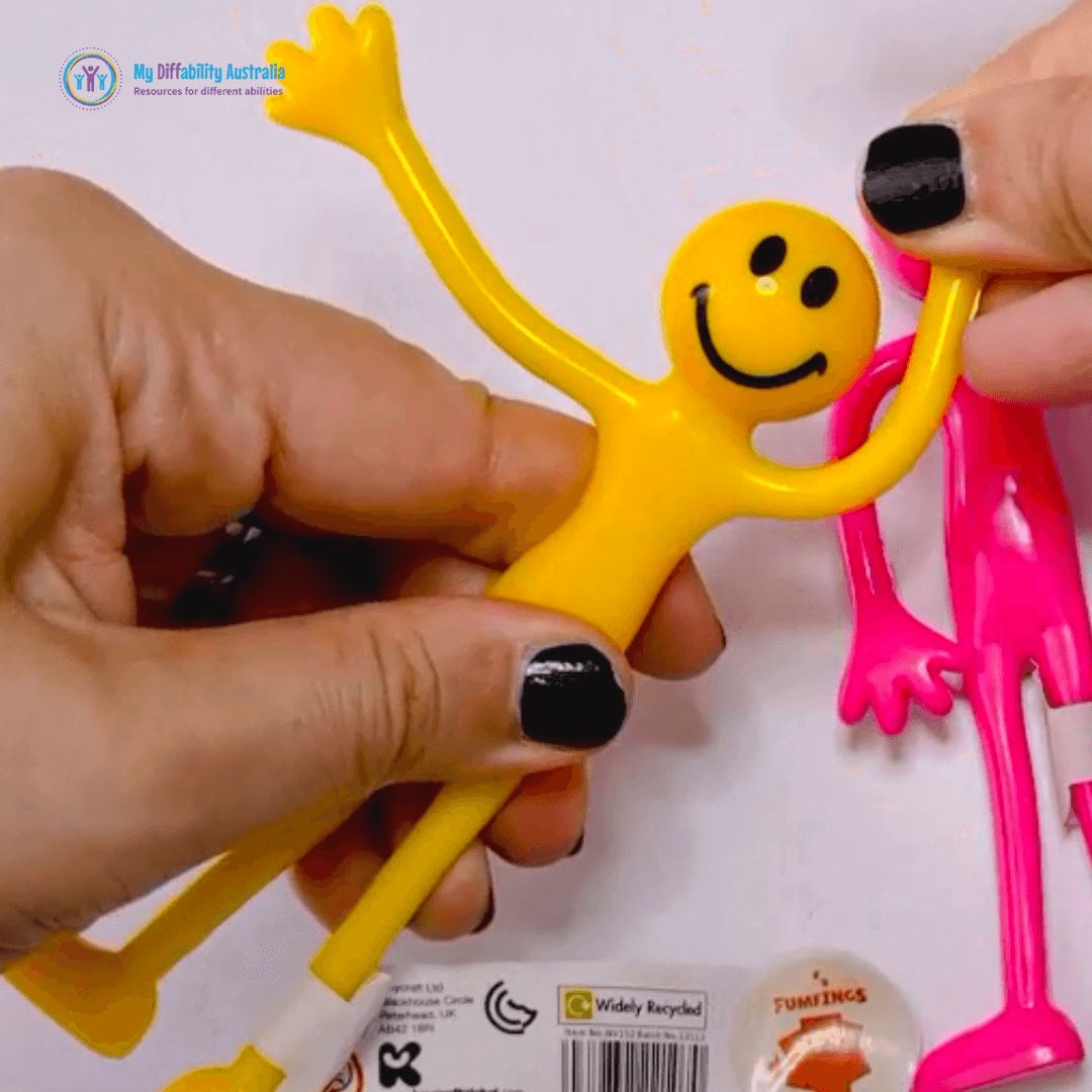 Bendy Smiley Fidget Yellow Side View