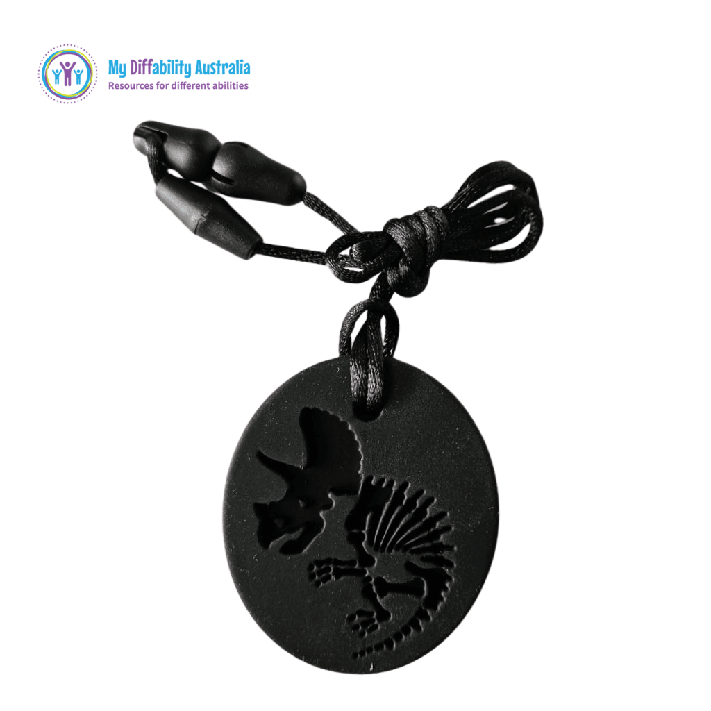 Black Dinosaur Chew Necklace