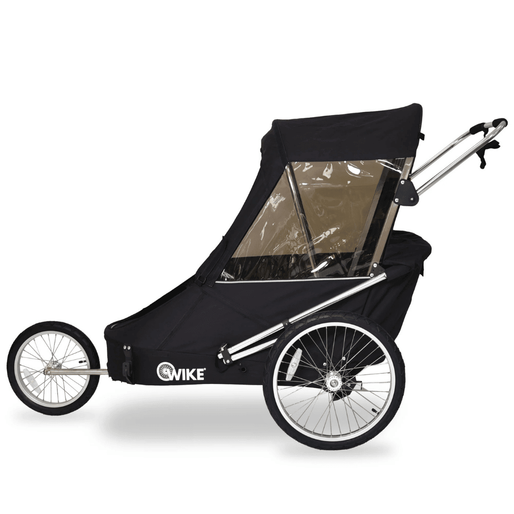 Black Wike Special Needs Large Bike trailer with Stroller And Jogging Kit