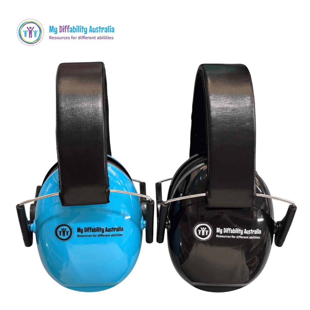 Blue And Blue Ear Defender with logo