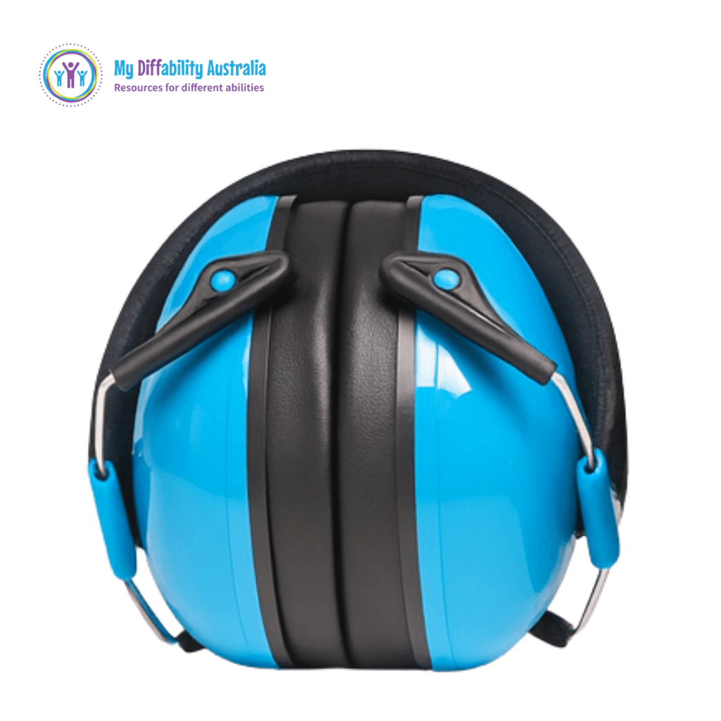 Blue Ear Defender Ear Muff Folded Inward