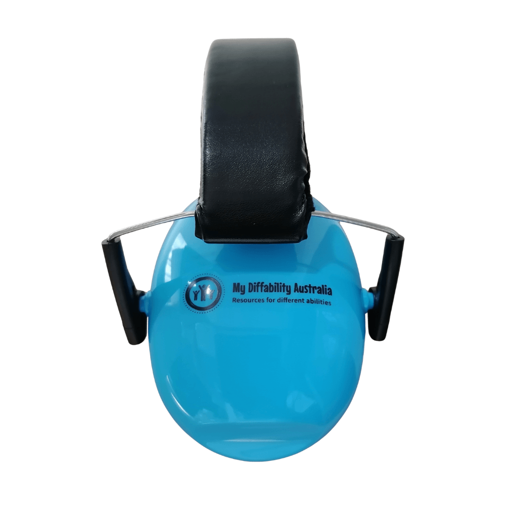Blue Ear Defender Ear Muffs with logo