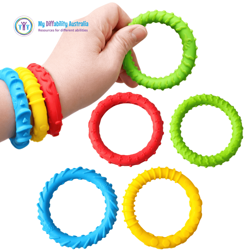 Bracelet worn in an arm showing the four different colours