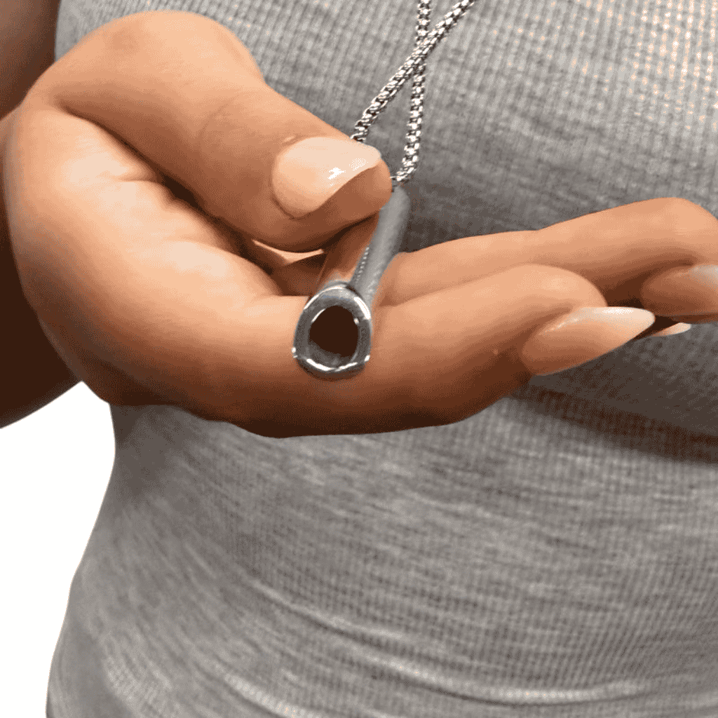 Breath Tool 304 grade Stainless Steel Being Held In Ones Hand