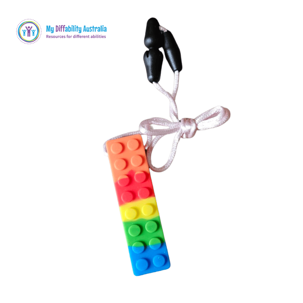 Building Block part of Sensory Chew Variety Pack Set of 6 Pink Chewy Tools