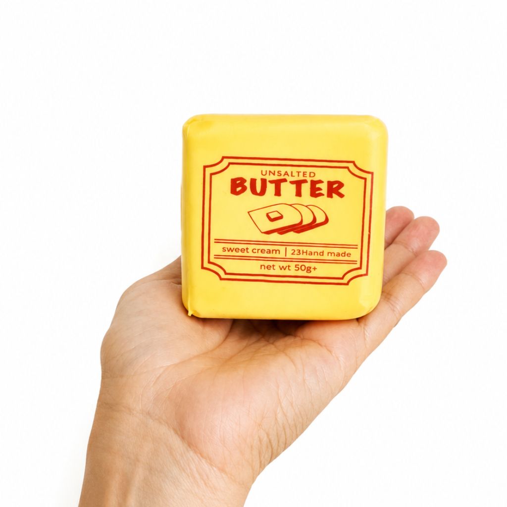Butter Cubes in a hands palm