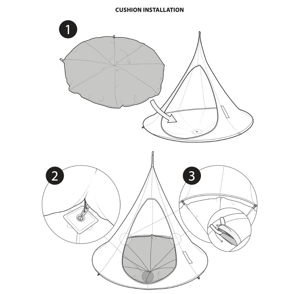 Cacoon Cushion Cloud Grey Assembly Instruction