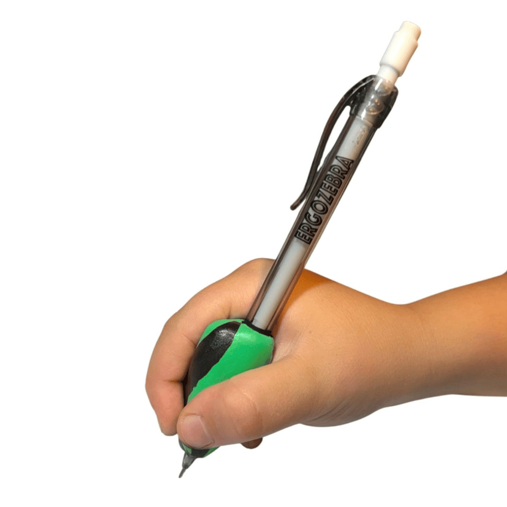 Childs Hand Using Standard Pencil Grip