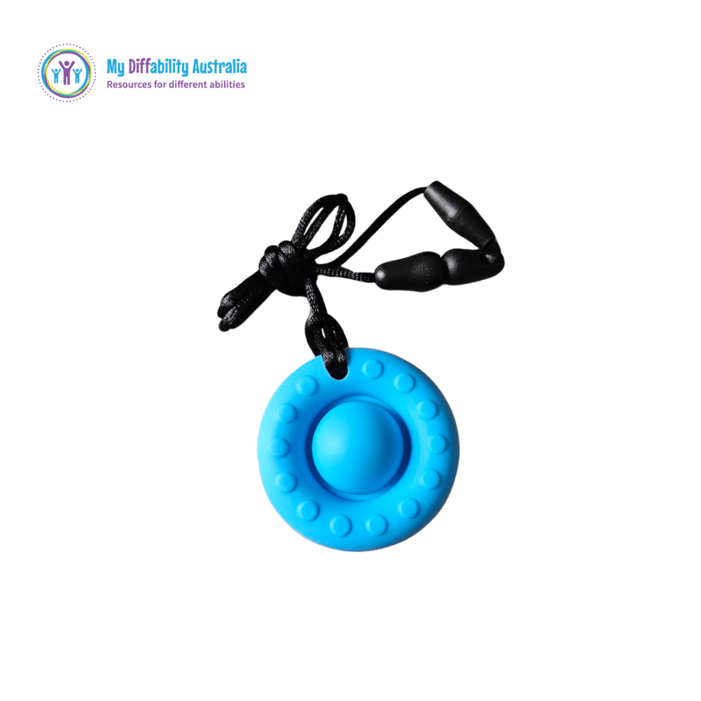 Circle Pendant part of Sensory Chew Variety Pack Set of 6 Blue Chewy Tools