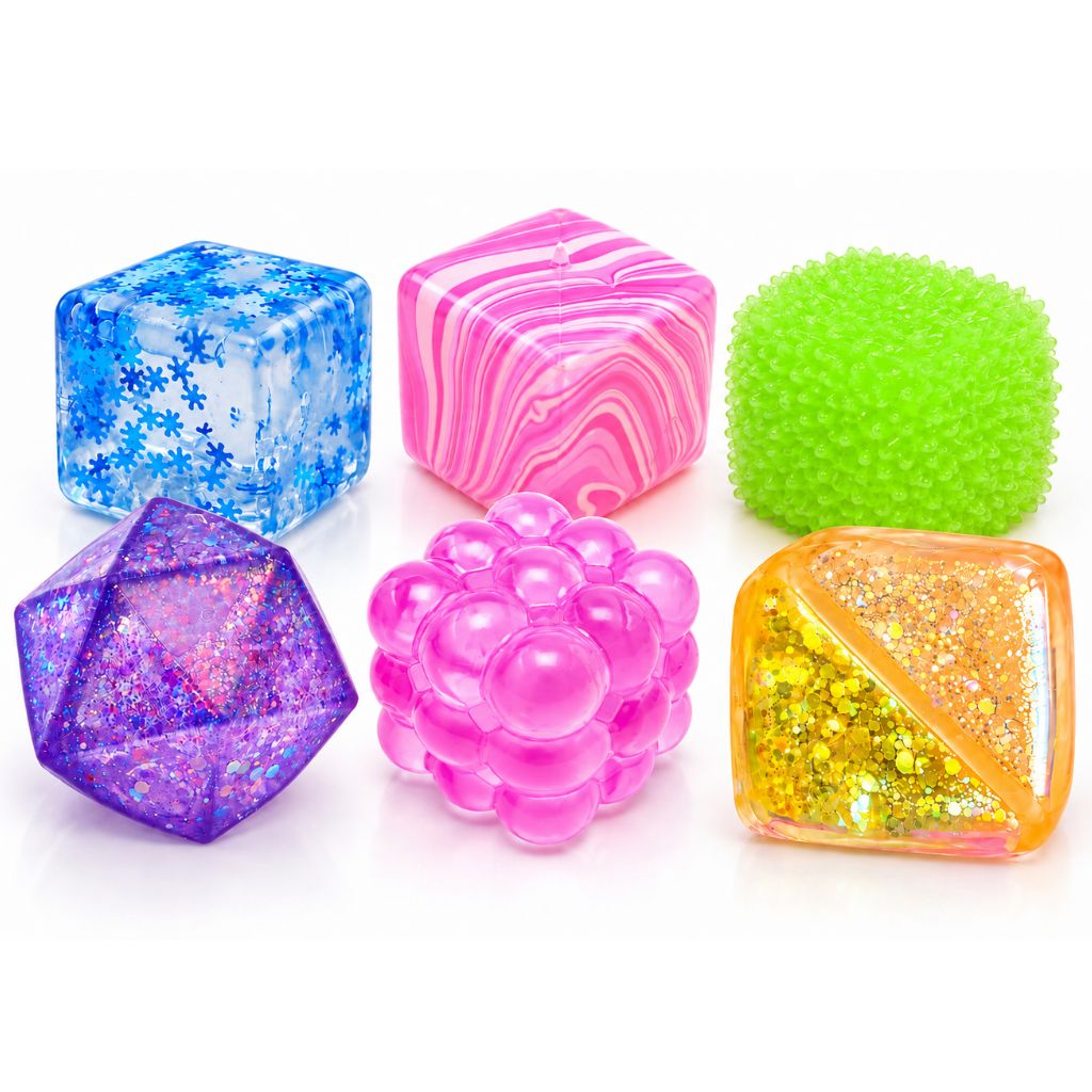 Cube Squeeze Ball pack of 6