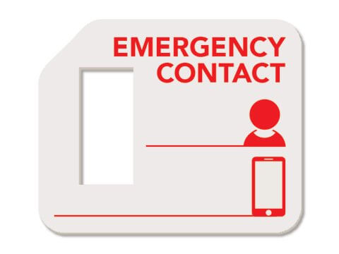 Emergency Contact school kids tag set