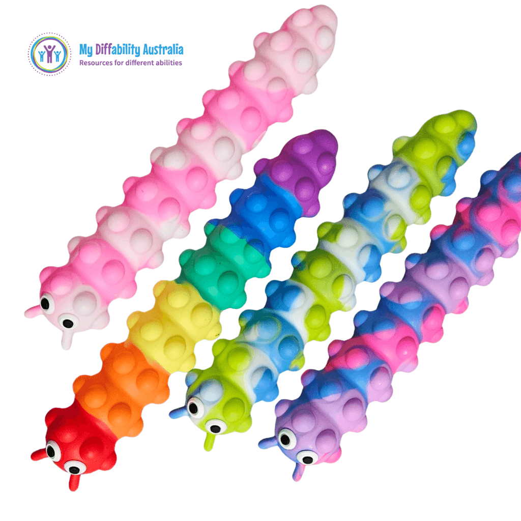 Facing Side View Pop It Suction Caterpillar Fidget