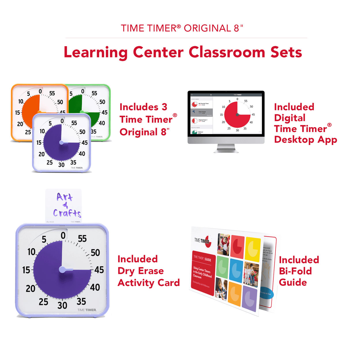 Features of Time Timer Learning Center Classroom Set