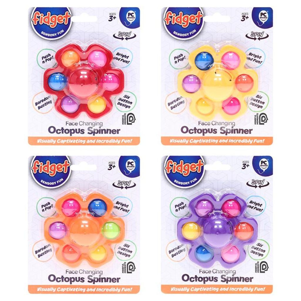 Fidget Bubble 2in1 Spin and Pop Octopus Mood Changing