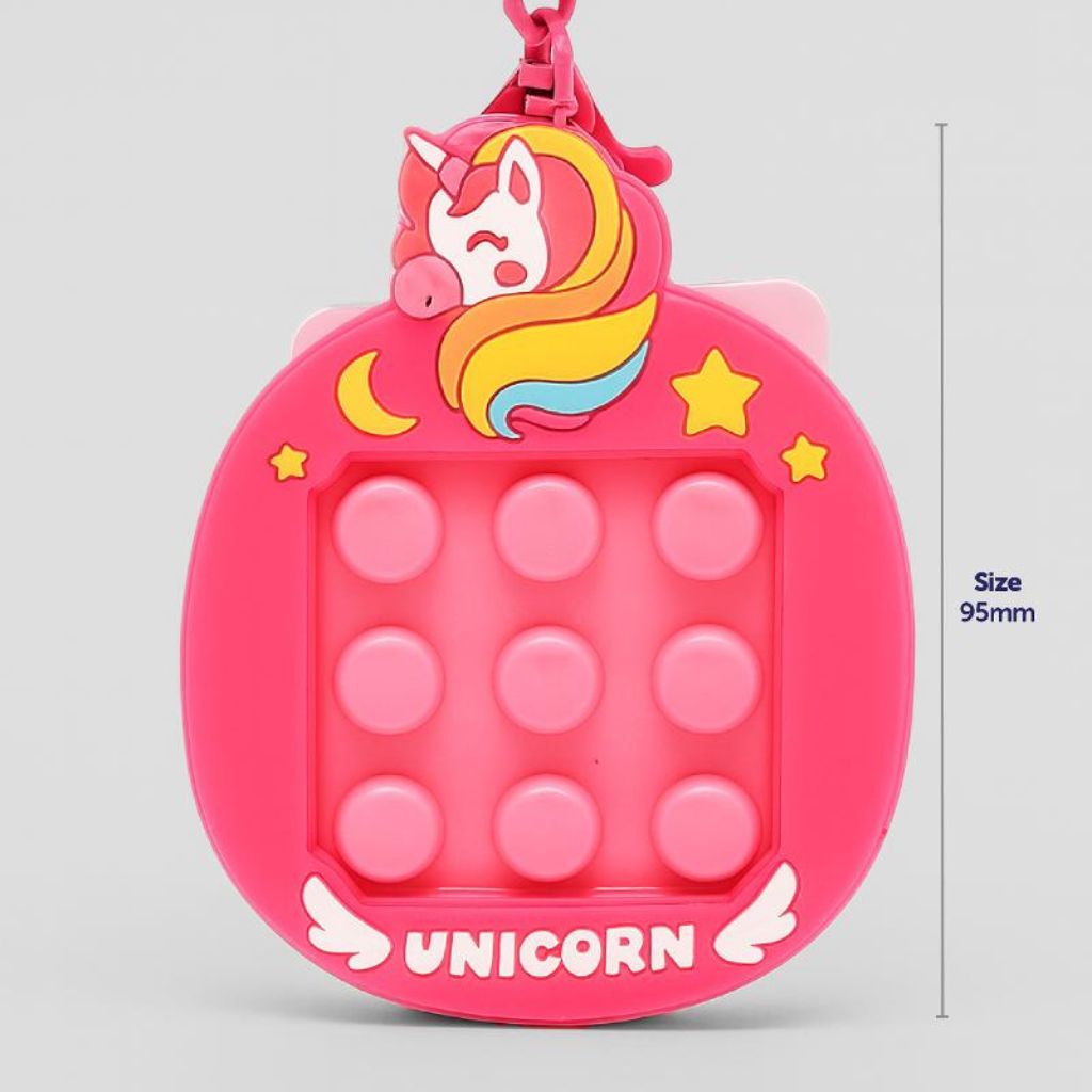 Front View of Fidget Keychain 2in1 Bubble Click Mini Maze