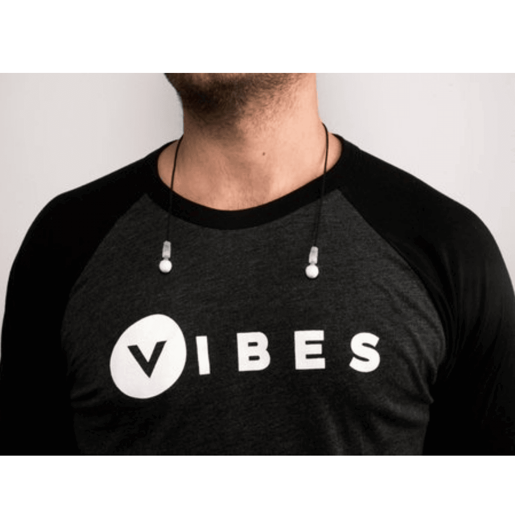 Front View of a man wearing Vibes Neckcords