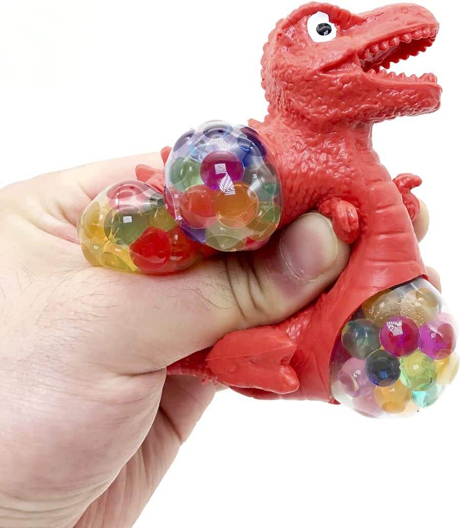 Full View of Squeezed Dinosaur Fidget Toy