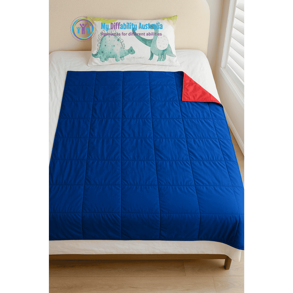 Full View of the Weighted Blanket Double Placed In a bed