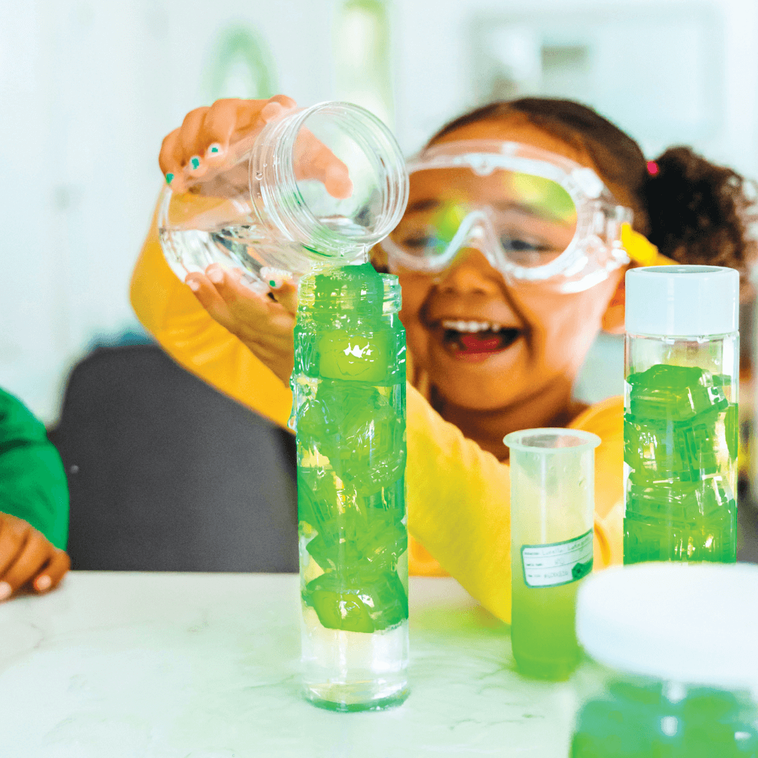 Girl Playing with Glo Pal Cube