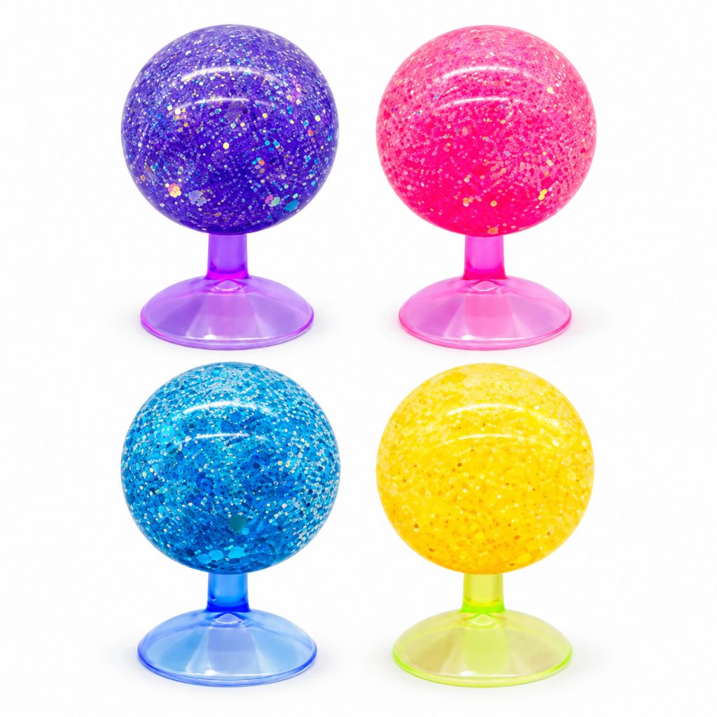 Glitte Globe Suction Squeezy Stress Relief Ball 4pack