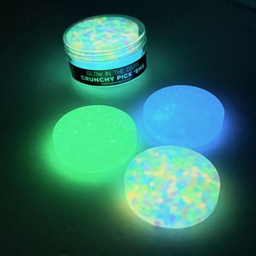 Glow in the Dark Resin in dark background