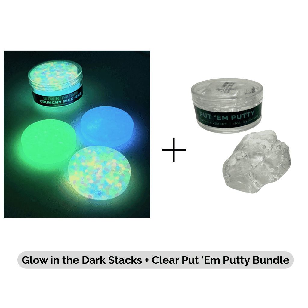 Glow in the Dark Stacks Plus Clear Put Em Putty Bundle