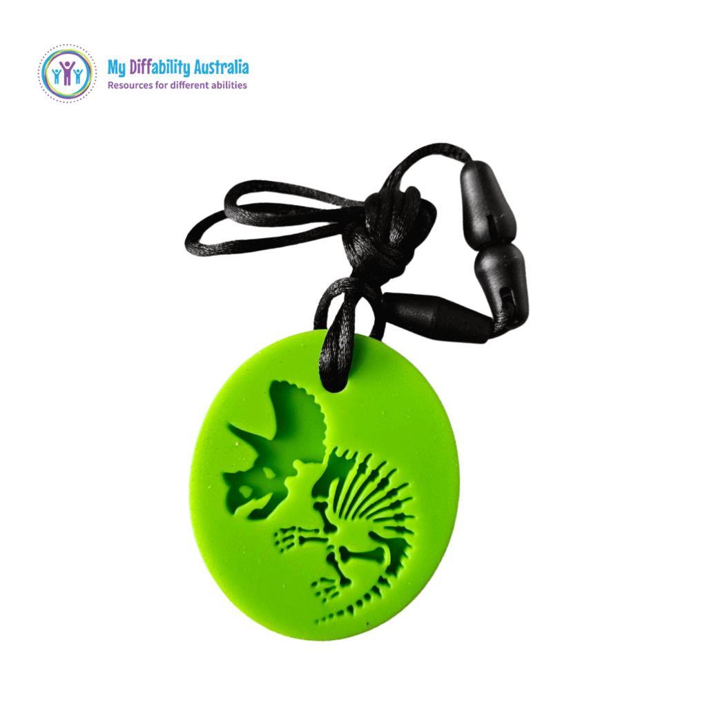 Green Dinosaur Fossil Chew Necklace