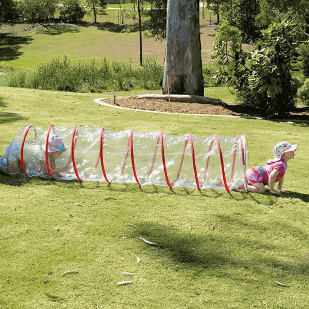 HART See Thru Crawling Tunnel Plastic Picture Showing 2 kids playing inside it