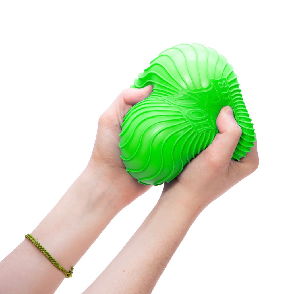 Hand Holding Green Ripples Super Nee-Doh