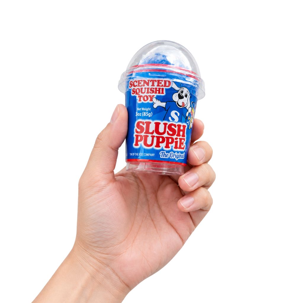 Hand Holding Packaging of Slush Puppie Squishy