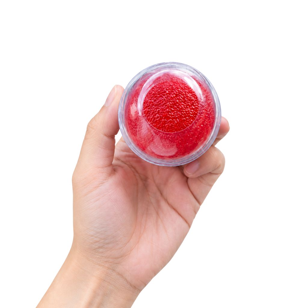 Hand Holding Red Slush Puppie Squishy