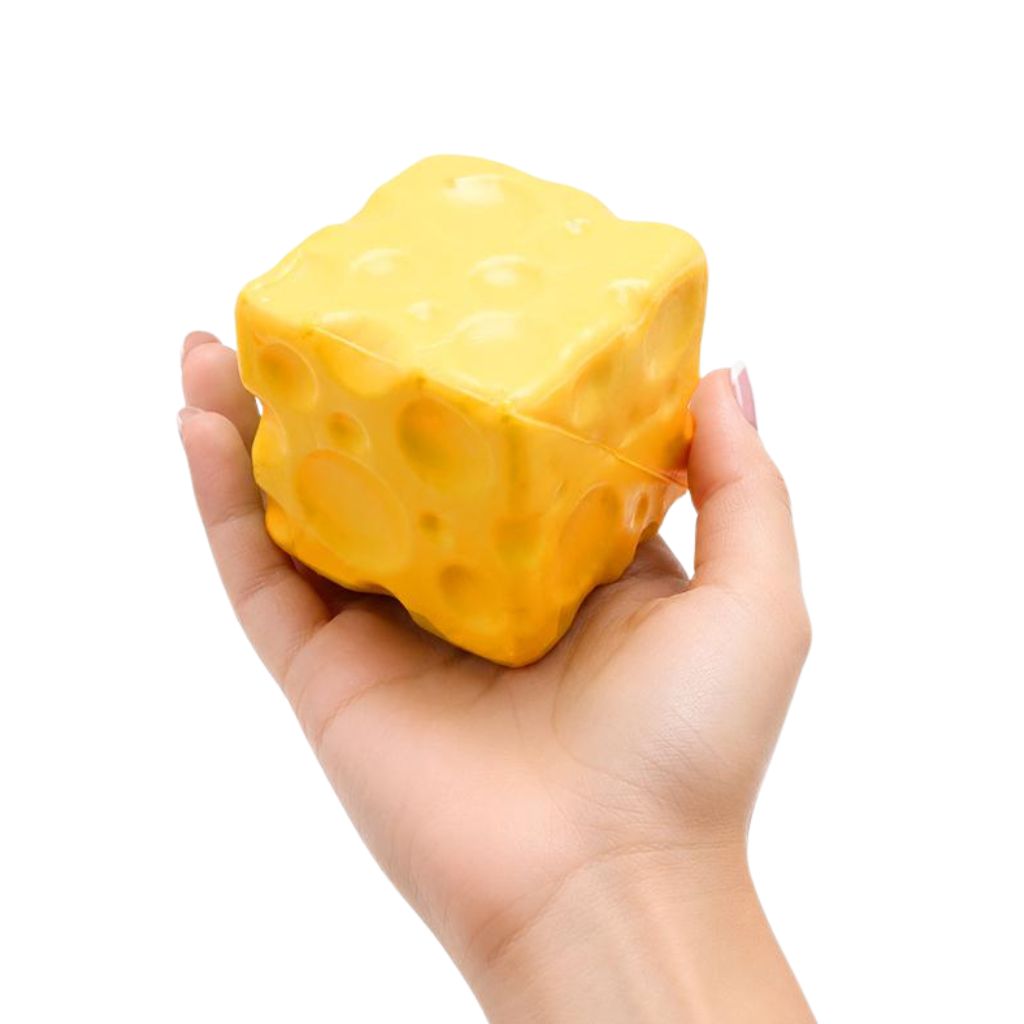 Hand Holding Squishy Squeeze Block Series Cheese Cube