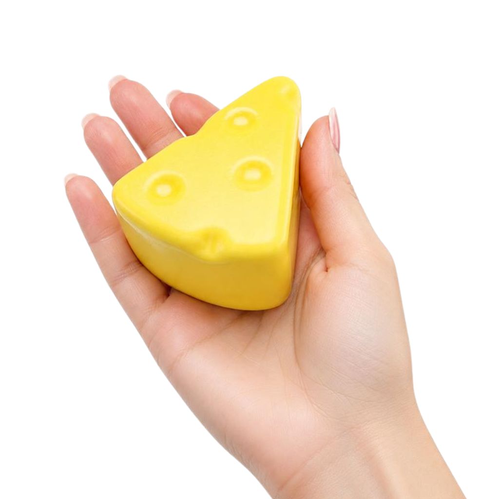 Hand Holding Squishy Squeeze Block Series Cheese Wedge