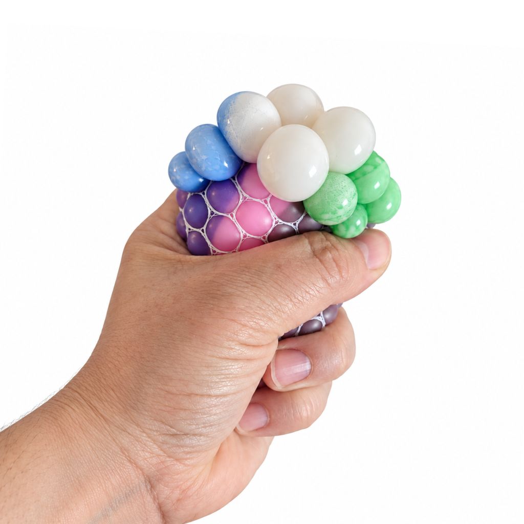 Hand Holding Squishy Squeeze Mesh Stress Ball